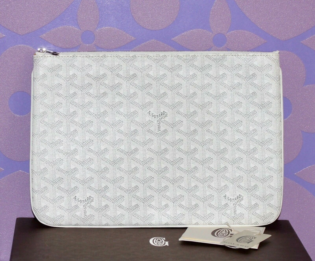 GOYARD SENAT MM White Monogram SESAME Goyardine Pochette