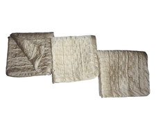 MACY'S QUILTED GEOMETRIC BOXSTITCH PLATINUM/CREAM 3 EURO PILLOW SHAMS 24X24