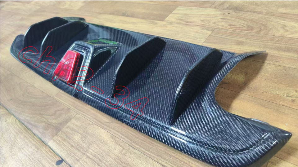 For LR Range Rover Sport LED Real Carbon Rear Bumper Diffuser Lip ...