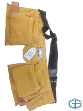DOUBLE LEATHER TOOL BELT HEAVY DUTY 7 POUCHES AND 4 PENCIL HOLDERS & TAPEHOLDER
