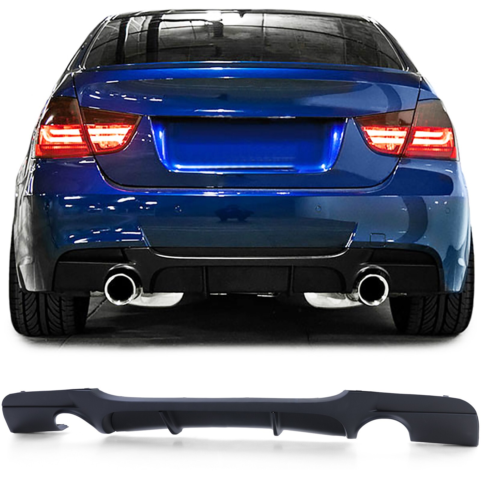 Diffuseur arrière noir mat compatible BMW E90 E91 pack M plastique robuste