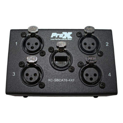 ProX 4-Channel CAT6 Audio Snake Box to (4) XLR Female