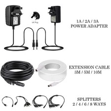 EXTENSION Cable Cord Lead for AC/DC 5V 9V 12V Power Supply ADAPTERS 5.5X2.1 UK