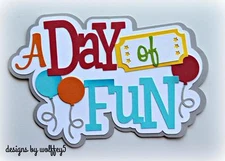 CRAFTECAFE FUN KID TITLE paper piecing premade scrapbook diecut piece WOLFFEY5