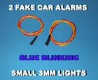 FAKE CAR ALARM LED LIGHT- 3mm BLUE FLASHING 6v 12v  BLINK BLINKING FLASH
