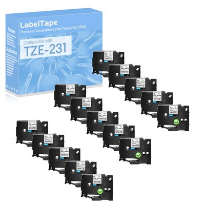 15x Schriftband Kompatibel mit Brother TZe-231 tz231 PT E100 H105 D200 1000 12mm