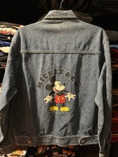 Vintage Mickey  Co Blue Denim Jean Jacket Button Up 90's Unisex Medium Disney