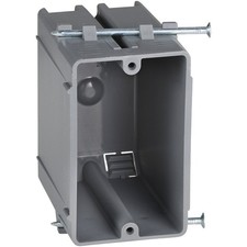 1-Gang PVC Molded New Work Wall Electrical Box, 20 Cu. In. BCJ-001 SIM Supply,