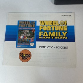 Wheel of Fortune Family Edition NES Cart + Manual Tested