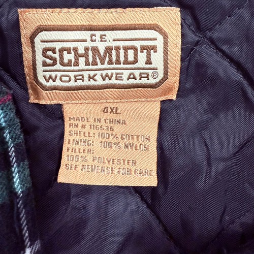 CE Schmidt Shacket Flannel Shirt Quilted Lining Jacket Mens 4XL Green Plaid - Picture 7 of 8