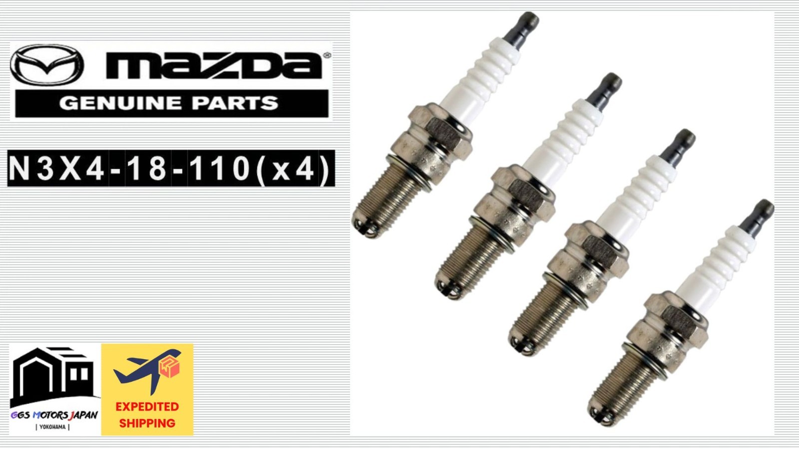 MAZDA OEM N3X418110 x4 RX-7 FD3S 86-88 Spark Plug 4 Pcs Set JAPAN JDM