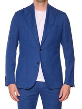 SARTORIA PARTENOPEA Blue Linen Blend Unlined Jacket EU 50 NEW US 40 Current Mode