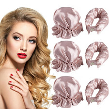 6 PCS Satin Heatless Hair Rollers Curling Rod Headband No Heat Flexi Rod
