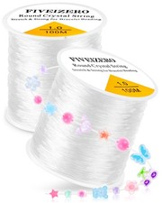 2 Rolls Elastic Bracelet String Cord 0.4/0.5/0.6/0.7/0.8/1mm Clear Stretchy...
