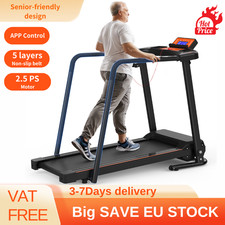 Seniors Treadmill Folding 2.5HP App LED Handrail 136kg 12 Programs