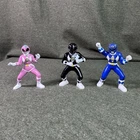 Vintage 1994 Saban PVC 3 Inch Power Rangers Figures Pink Blue Black Lot Of 3