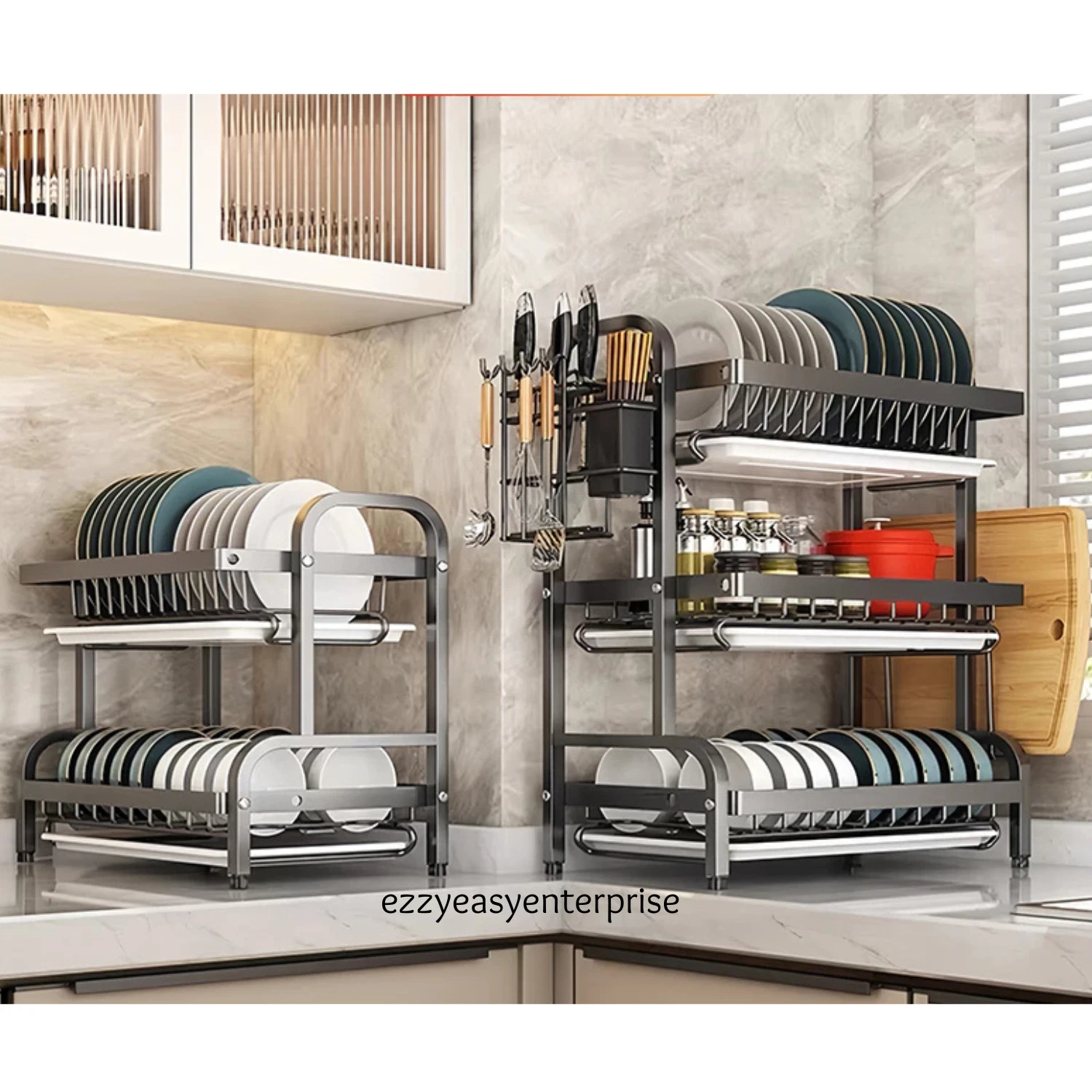 Stainless Steel Kitchen Dish Drying Rack Organizer Dish Bowl Drainer StorageRack