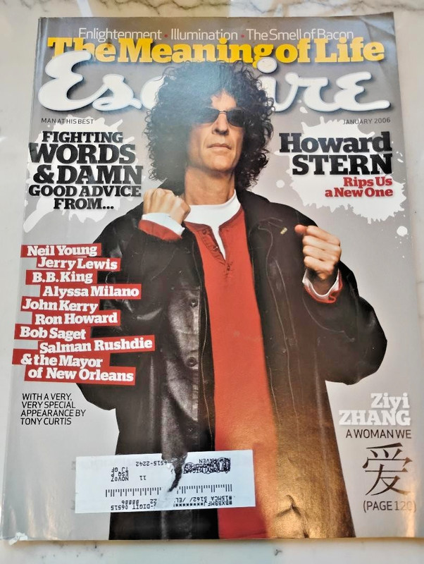 Esquire Magazine Jan 2006 Featuring Howard Stern Rips Us A New One Very RARE