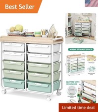 Versatile 10 Drawer Rolling Craft Cart with Lockable Wheels   Easy Assembly