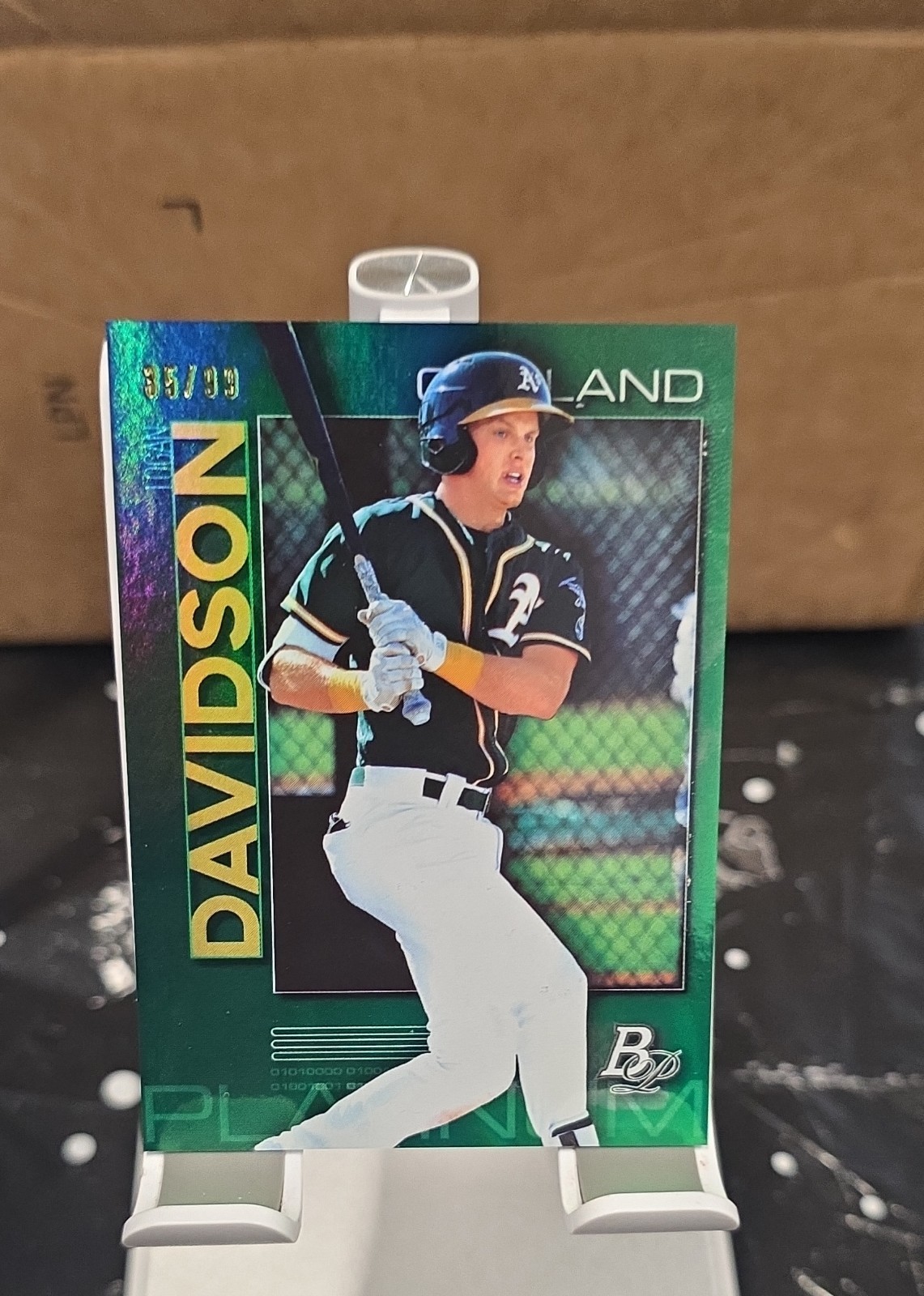 2020 Bowman Platinum Top Prospects Logan Davidson #TOP-37 Green Refractor /99