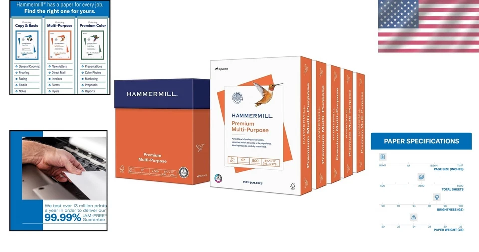 High Brightness 24 lb Copy Paper - 5 Ream, 2500 Sheets - Image 2 of 4