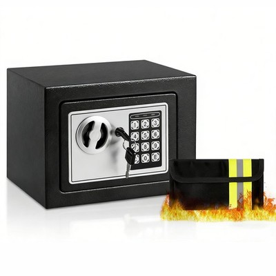 VUSIGN 0.25 Cu. Ft. Digital Keypad Security Safe Box with Fireproof Money Bag
