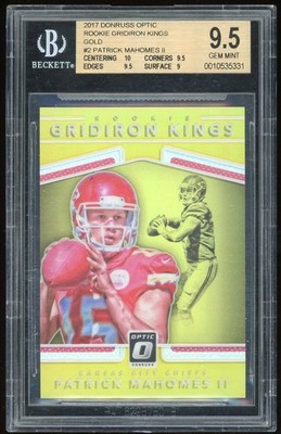 2017 Donruss Optic Rookie Gridiron Kings #2 Patrick Mahomes II Gold /10 BGS 9.5