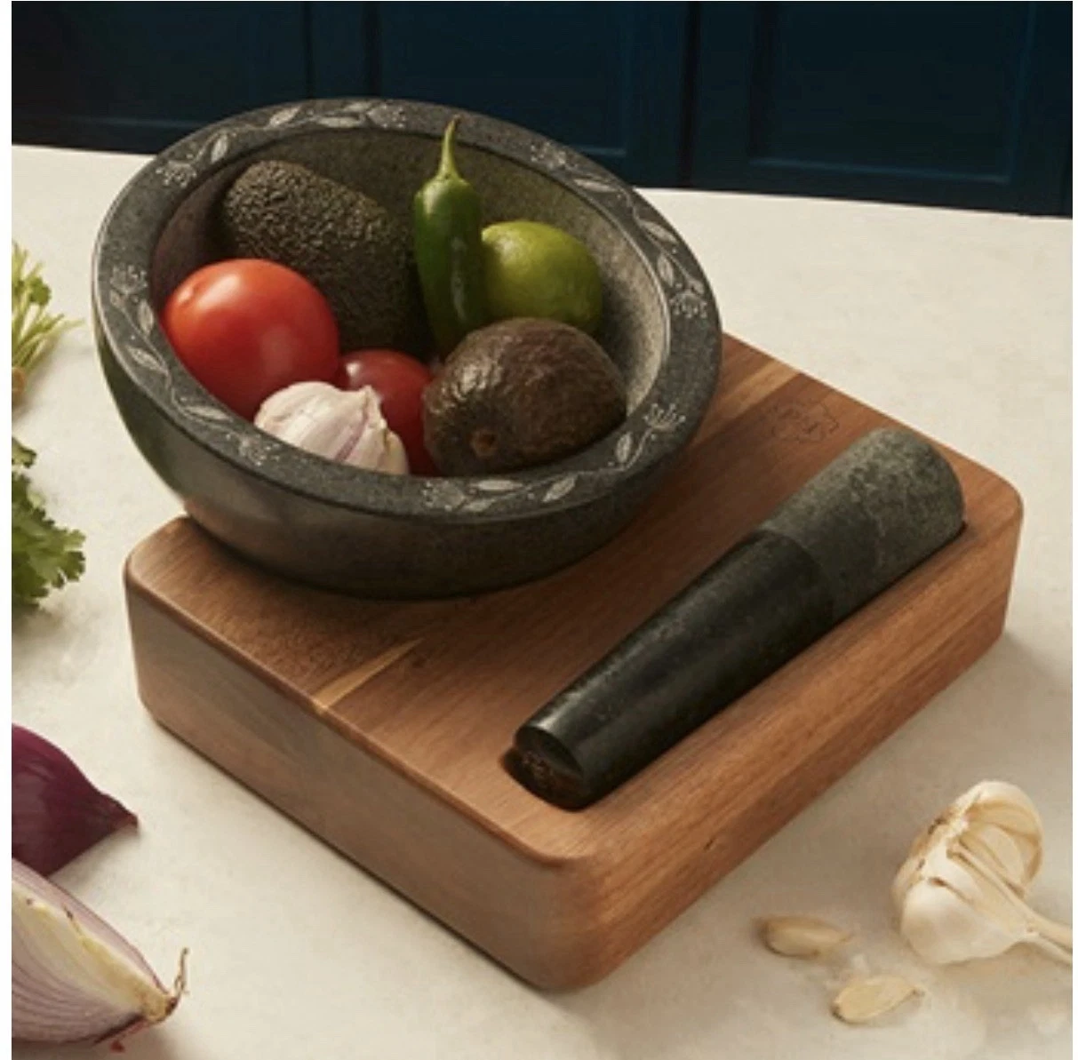 Princess House WILDFLOWER Mortar & Pestle with base 10163