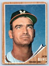 1962 Topps #458a Bob Buhl : M On Cap