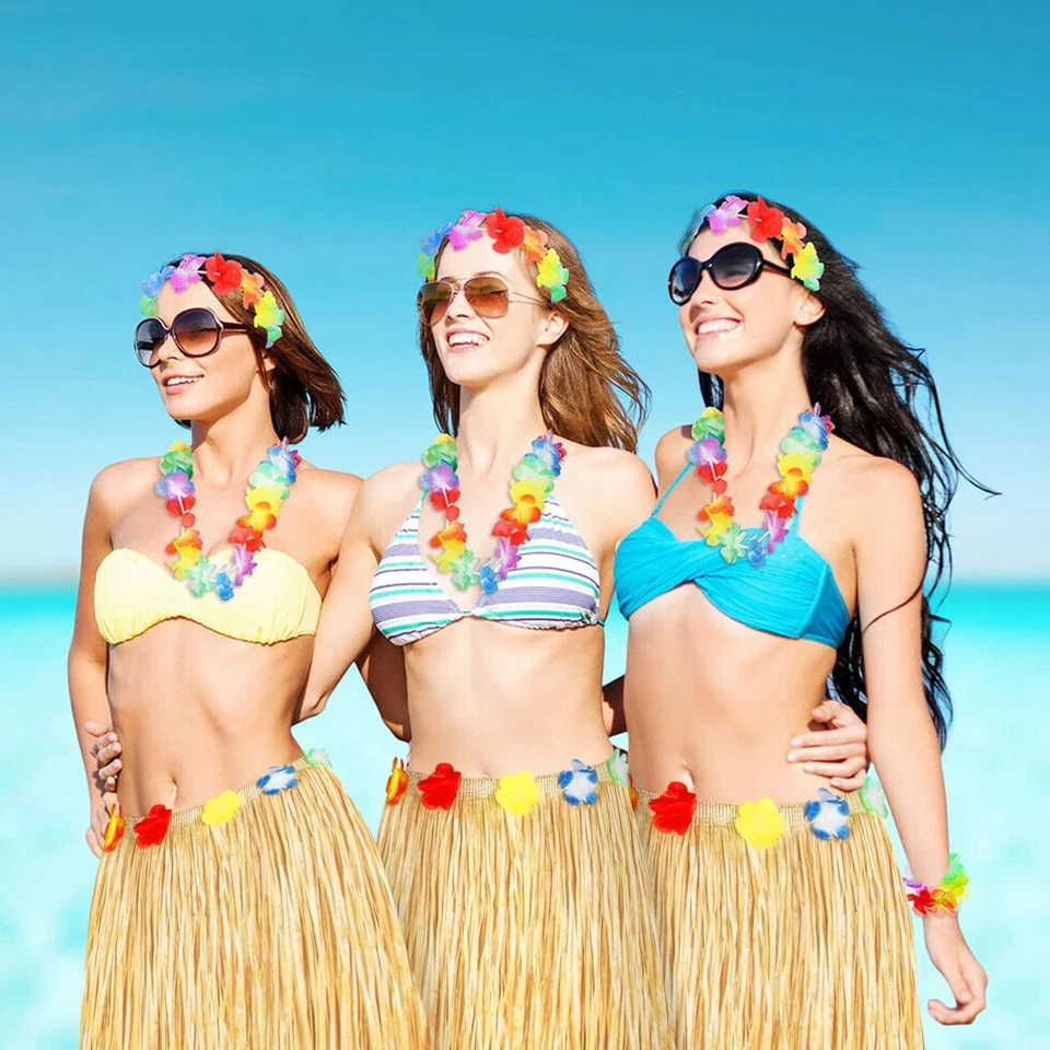 2 PIEZAS Falda de Mesa Luau Hierba - Decoraciones de Fiesta Hawaiana para Playa y Tema Aloha Foto 2 de 4