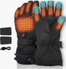 Heated gloves with built-in 2x5000mAh batteries, windproof and warm in winter.