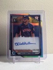 2024 Bowman Chrome 1st Auto Brice Matthews Refractor /499 Houston Astros Clean🔥