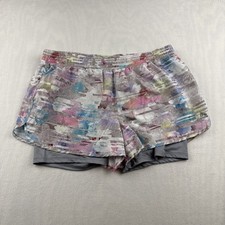 RBX Running Shorts Women's Size Lange Lined Athletic Multicolored Floral Striped