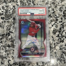 2023 Bowman Chrome NSCC James Woods Auto Red 4/5 PSA 10 Gem Mint