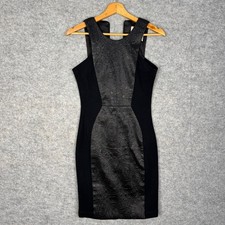 Ginger & Smart Black Panel Bodycon Dress Size 8 Textured Cocktail Event Wear