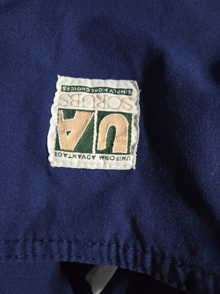 UA Scrubs Scrub Jacket size 3XL-Navy Snap Up-Chest 31.5"/L 30" - Image 3 of 4