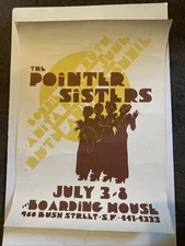 RARE Vintage Pointer Sisters Poster 1971 Boarding House San Francisco