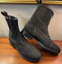 Tredstep Ireland Spirit Front Zip Paddock Riding Boots Black Suede Womens 39 NEW