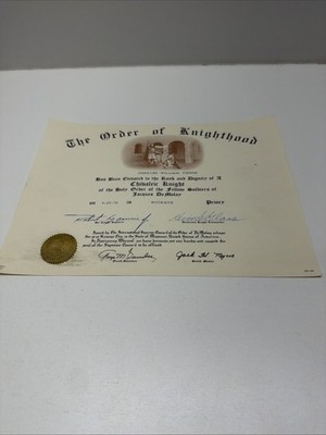 THE ORDER OF KNIGHTHOOD 1976 DEMOLAY BUCKEYE PRIORY CHARLES WILLIAM TIPPIE