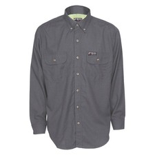 MCR SAFETY SBS1001L Flame-Resistant Collared Shirt,L Size 55VA83