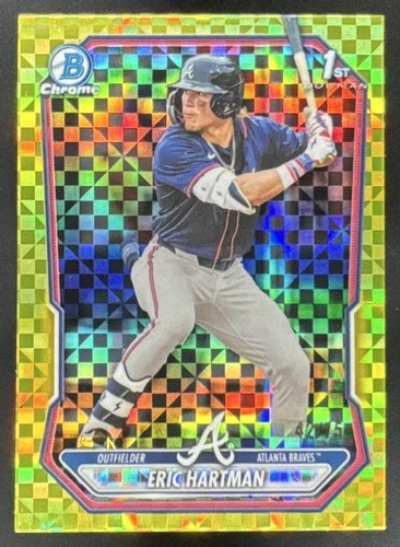 Eric Hartman 2026 Bowman Yellow X-Fractor /75 Chrome Prospects Atlanta Braves