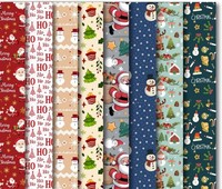 Christmas Gift Wrapping Paper Sheets Cute Traditional XMAS 50x70 -7Large - 80GSM