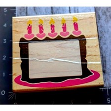 Rubber Stampede Birthday Cake Frame Z794G Rubber Stamp Wood D3