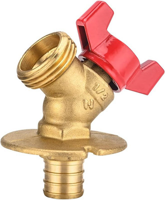EFIELD Outdoor Valve 1/4-Turn Sillcock Hose Bibb with Flange 3/4 In. Pex Inlet X