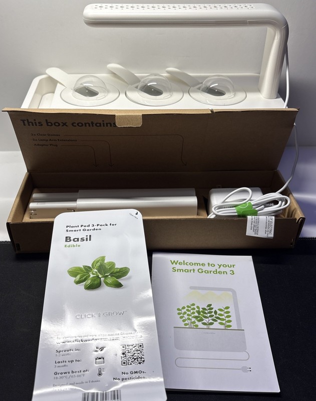 Click & Grow Indoor Herb Smart Garden Kit with Light and 3 Basil Pods