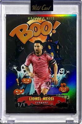 Lionel Messi 1/1 Wild Card 2025 Haunted Hits Monster Hunt Boo!