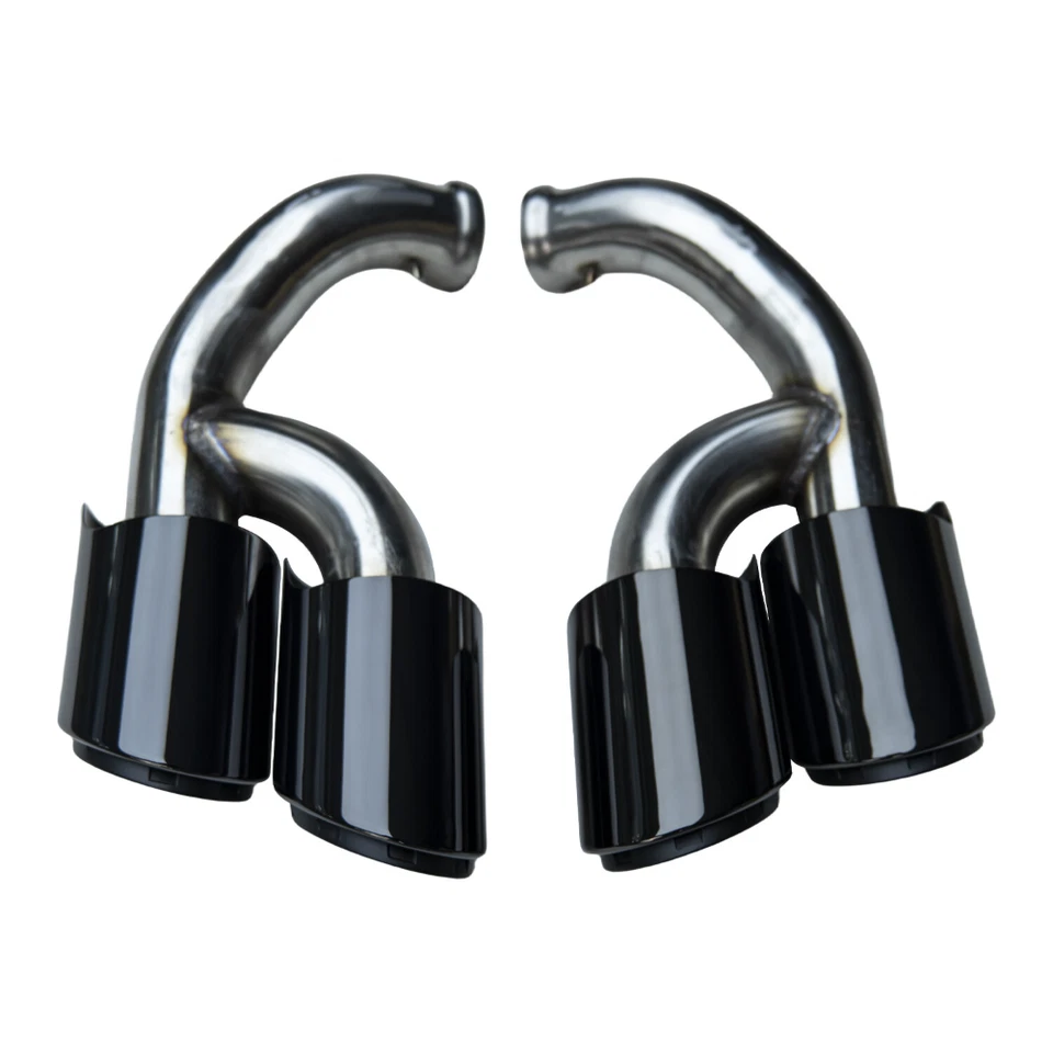 For Porsche Cayenne Base 2015-2017 958.2 Black Exhaust Tips Muffler Tailpipes  - Image 2 of 4