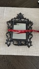 Victorian Style Ornate Black Metal Framed Freestanding Accent Mirror, “11 x 8” — photo 8