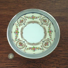 English China MINTON Bread Butter Plate HAMPSHIRE Pattern SHREVE Sterling RIM