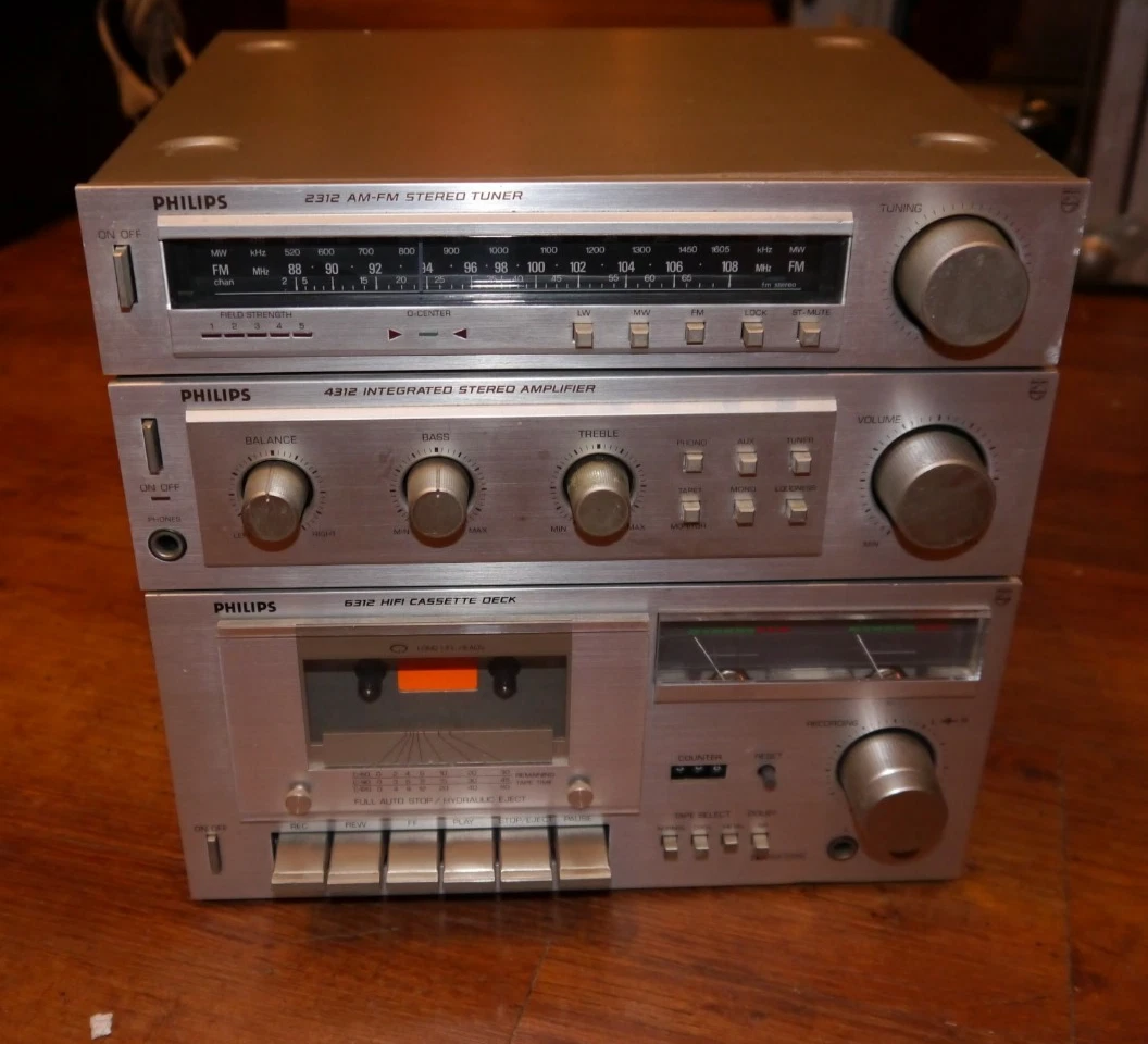 Philips 4312 Amplificador / 2312 Am-FM Sintonizador Estéreo 4312 Grabadora de Cassette